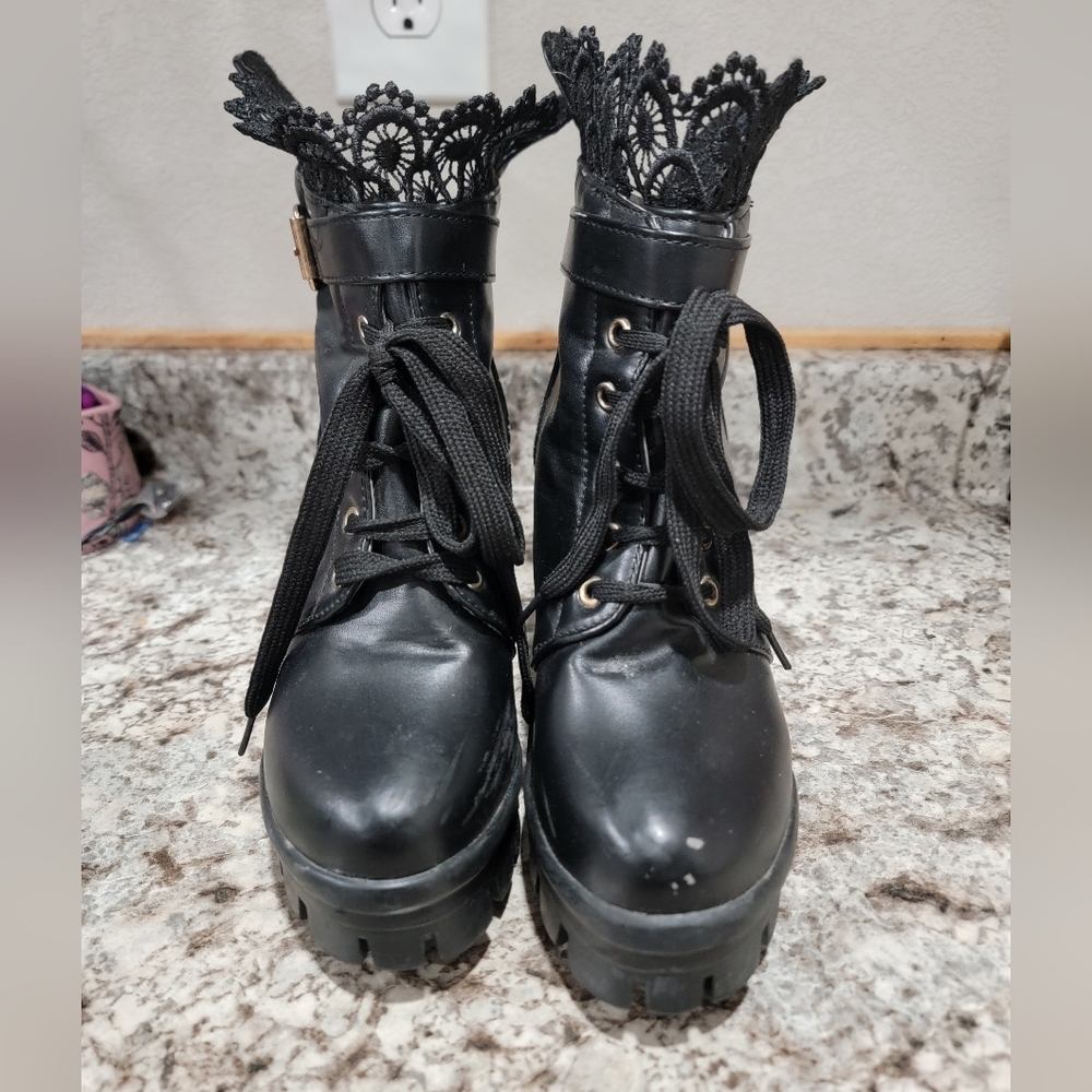 black ankle boots from justfab